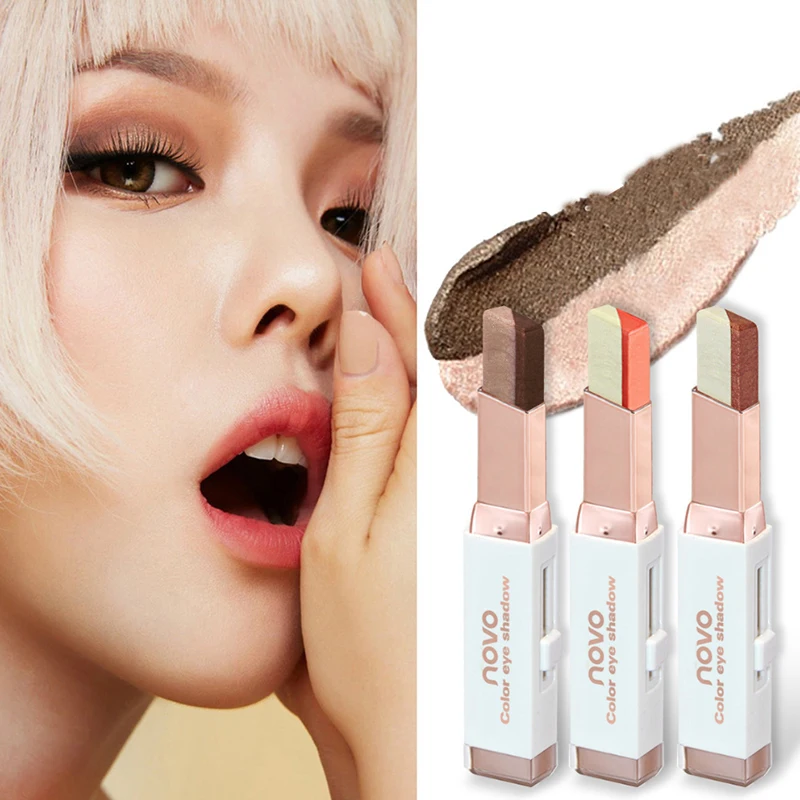 

Gradient two-color Eyeshadow stick pearl Eye Shadow eye modification eye shadow Pen earth color
