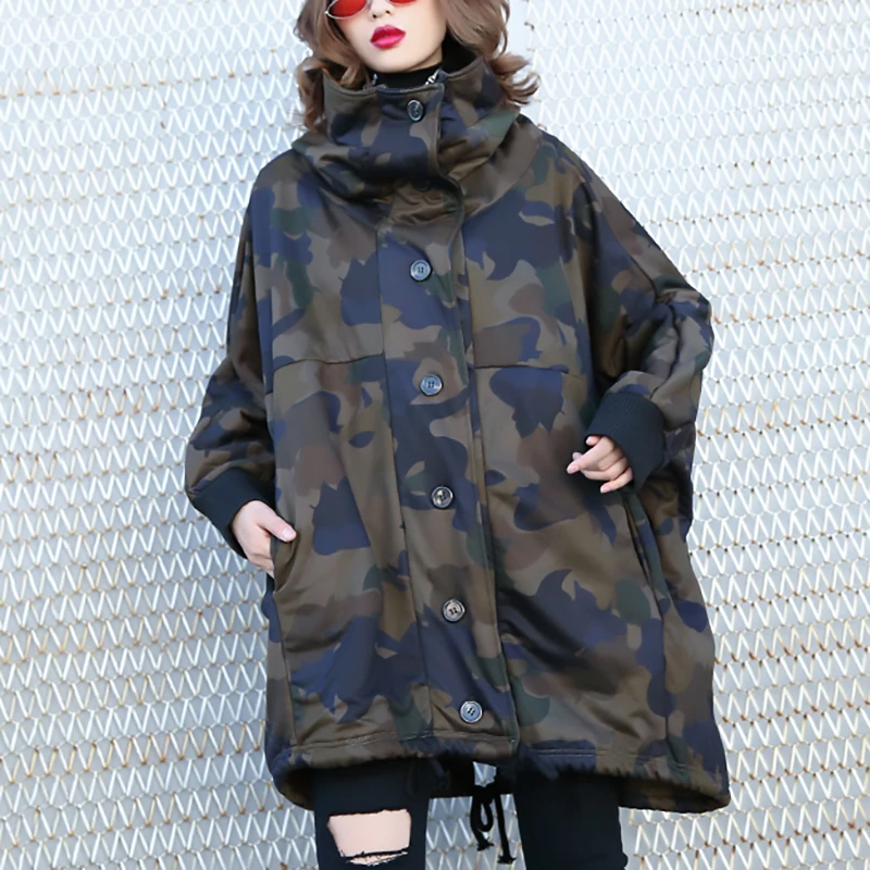 2019 Longues Marée Picture À eam Printemps Manteau Manches Mode De Camouflage Imprimé Épais Color Jk684 Cordon Femmes Capuchon Nouveau Veste Chaud qdCwwY