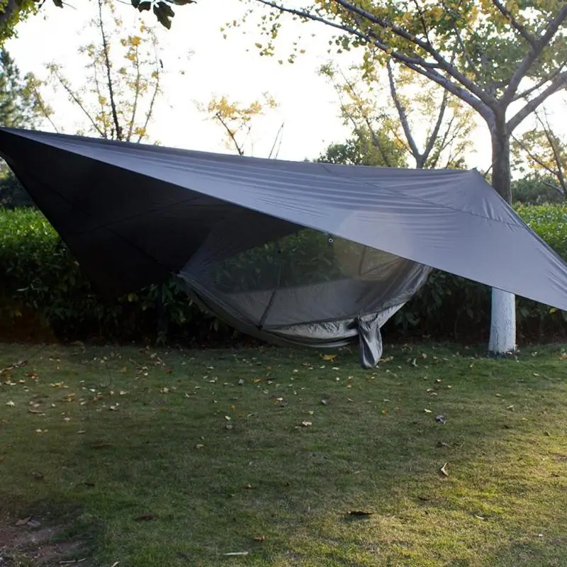 

Portable Outdoor Camping Hammock with Mosquito Net Parachute Fabric Tent Automatic quick opening, including two memory wires