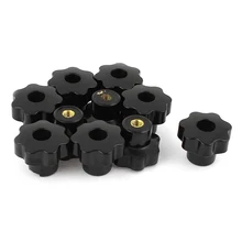 10 Pcs 32mm Dia M6 Thread Screw On Type Star Head Clamping Knob Grip 4pcs 30mm star head dia m6 x 20mm male thread screw on type clamping knob