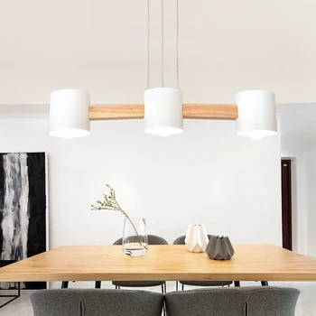 

Nordic Wood LED Pendant Lamp Light Modern Restaurant Living Room Solid Chandelier Home Lighting Kitchen Fixtures Luminaire Avize