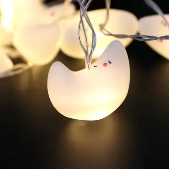 

10 LED String Light Battery Powered Fairy Lights Decorative Moon Silicone Lamp For Christmas Wedding Home Halloween Party