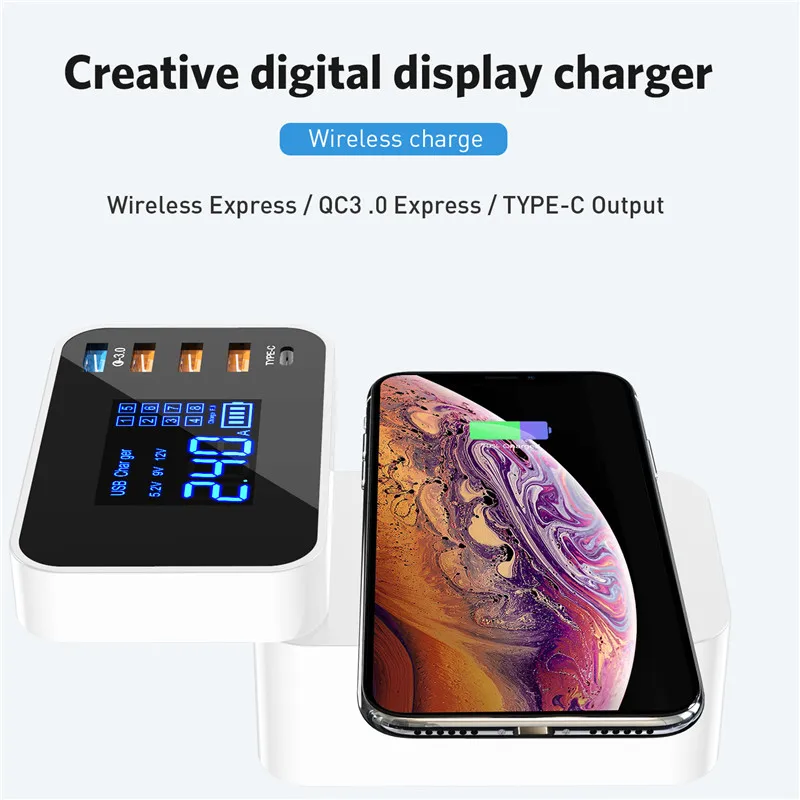 سريعة تهمة QC 3.0 الذكية نوع C شاحن USB متعدد اللاسلكية جدار شاحن Led سريع الهاتف المحمول شاحن آيفون سامسونج Xiaomi