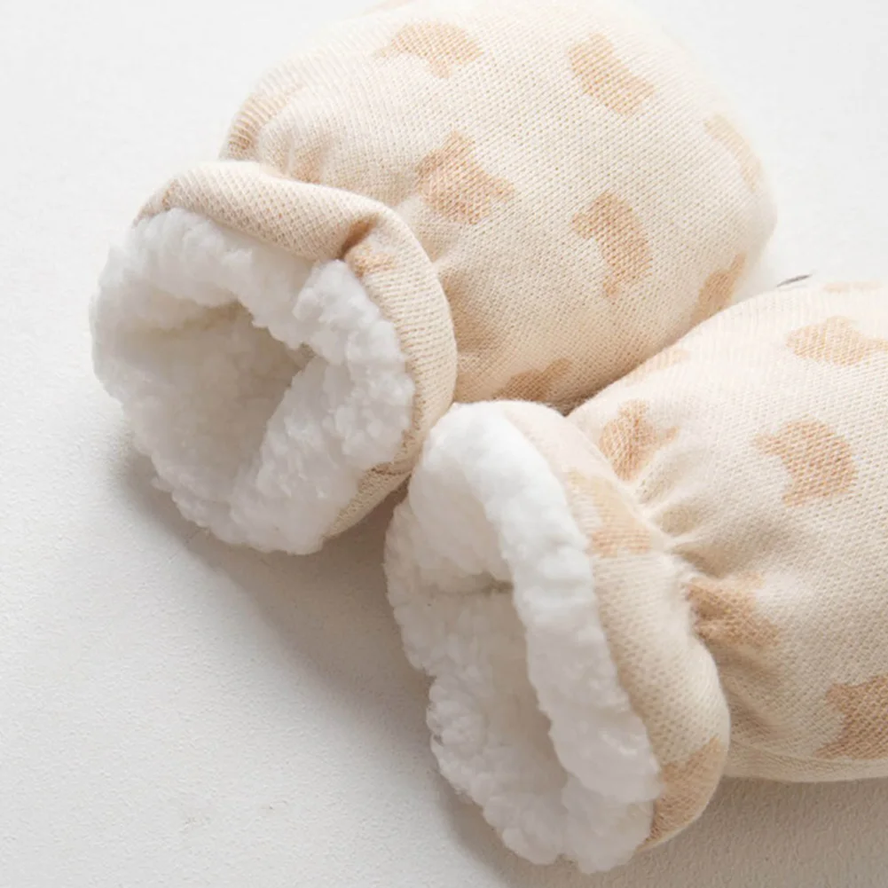 Удивительный милый мультфильм толстый теплый флис младенческой мальчиков девочек зимние теплые перчатки Новорожденные анти-захват варежки