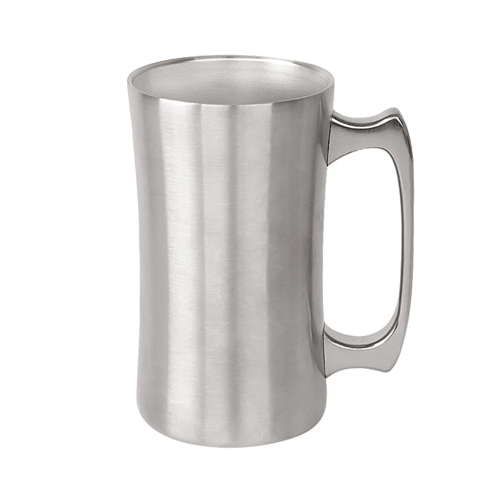 

1 PC 560ml Double-Layer Mug 304 Stainless Steel Beer Cup Vacuum Heat Cold Insulation Coffee Cup For Outdoor Bar Office (Silver)