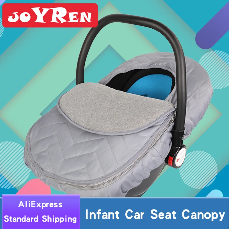

Baby Car Seat Cover Zipper Opening Infant Carseat Canopy Keeps Your Baby Toasty in Cold Winter