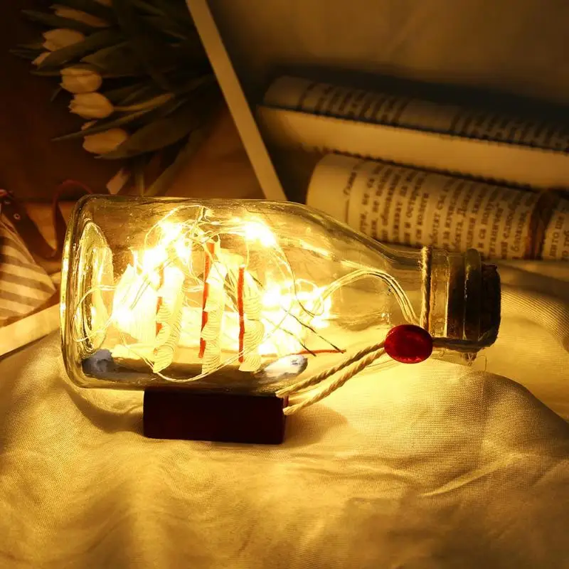 Home Light Decoration Badroom Mediterranean Style Indoor Sailing Boat Drift Bottle String Light LED Night Lamp Home Light Decoration Badroom Mediterranean Style Indoor Sailing Boat Drift Bottle String Light LED Night Lamp