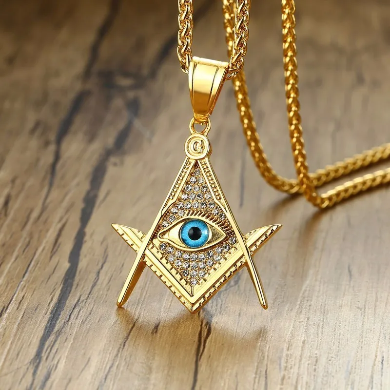 Vnox Free Mason Eye of Providence Illuminati пирамида все видящие глаза подвеска для мужчин