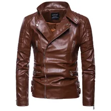 Brand Men's Aowofs Ou Code 2019 New Men's Leather Jacket Locomotive Lapel High-end Leather Clothing Large Size B030