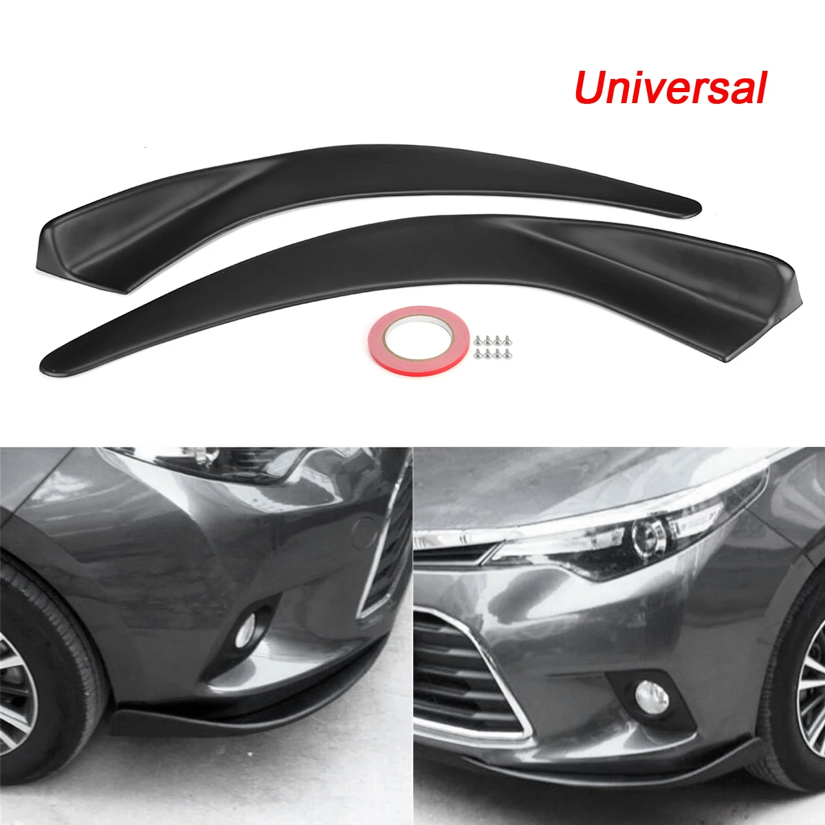 

2Pcs Universal Car SUV Front Deflector Spoiler Splitter Diffuser Bumper Canard Lip Body Shovels Bumper Splitters