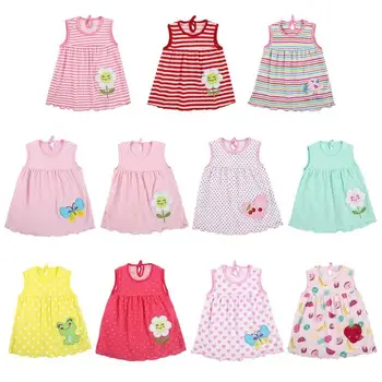 

2019 New Mini Pattern Decor Dot Clothes Newborn Baby Print Embroidered Dress Cute Princess Girls Summer O-neck Sleeveless