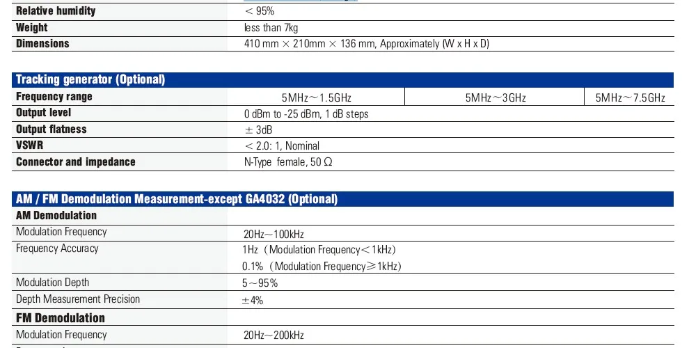 Цифровой анализатор спектра GRATTEN GA4064 9kHz to 7,5 GHz 8 ''lcd 800x480