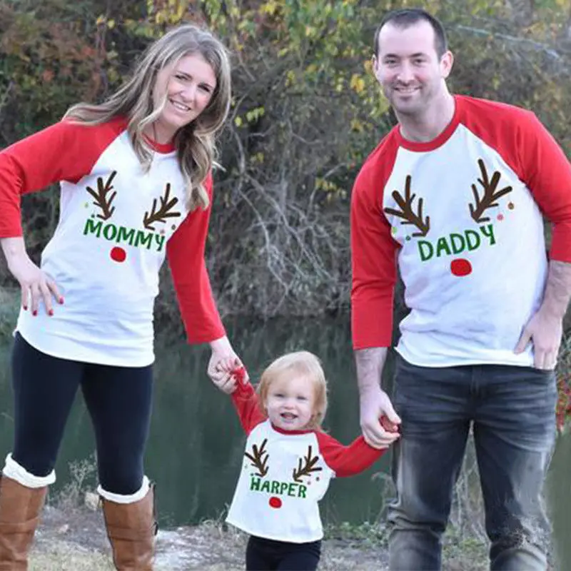 

Family Clothing Matching Mother Dad And Daughter Clothes Christmas T-shirt