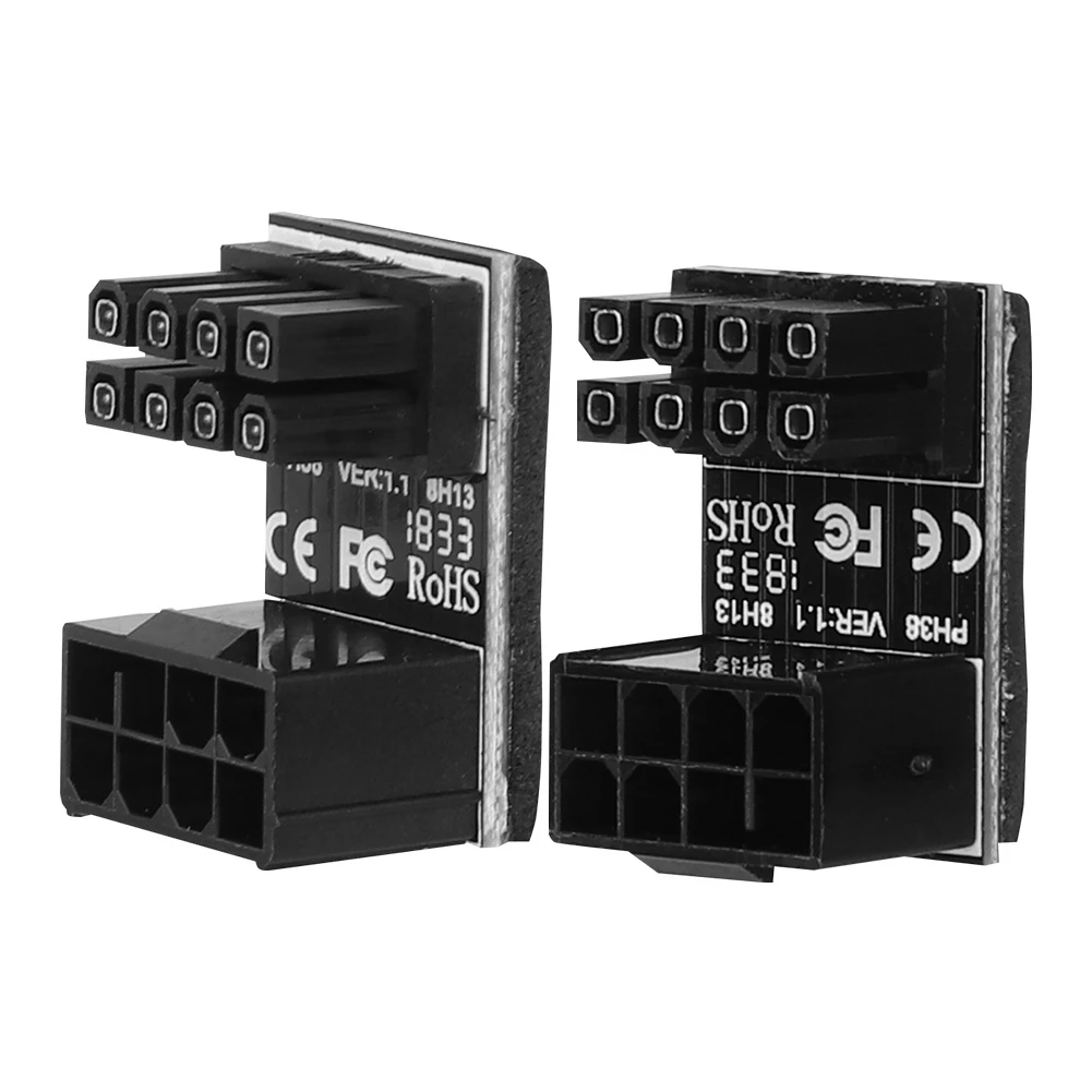 ATX 8pin Male 180 градусов угловой до 8Pin адаптер питания для ПК Разъем