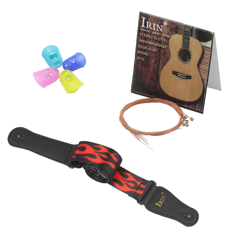 Acoustic Folk Guitar Accessories Kit Including Guitar Strap + Guitar