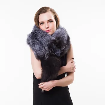 

Real Fox Fur Scarves Women Winter Real Natural Fox Fur Neck Collar Warm Soft Fashion Elegant Genuine Real Fox Fur Scarf