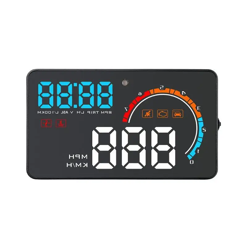 

D2500 Car HUD OBD2+GPS Head Up Display Overspeed Warning System Speed Projector Voltage Alarm Universal for All Vehicles Black