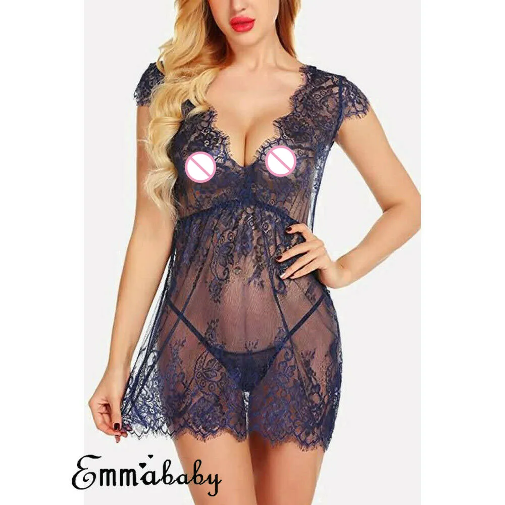 Женское нижнее белье кружевное платье соблазнительная Пижама стринги|Белье