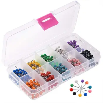 

1/8 Inch Map Push Pins, Map Tacks with 10 Assorted Colors, 500 Pieces