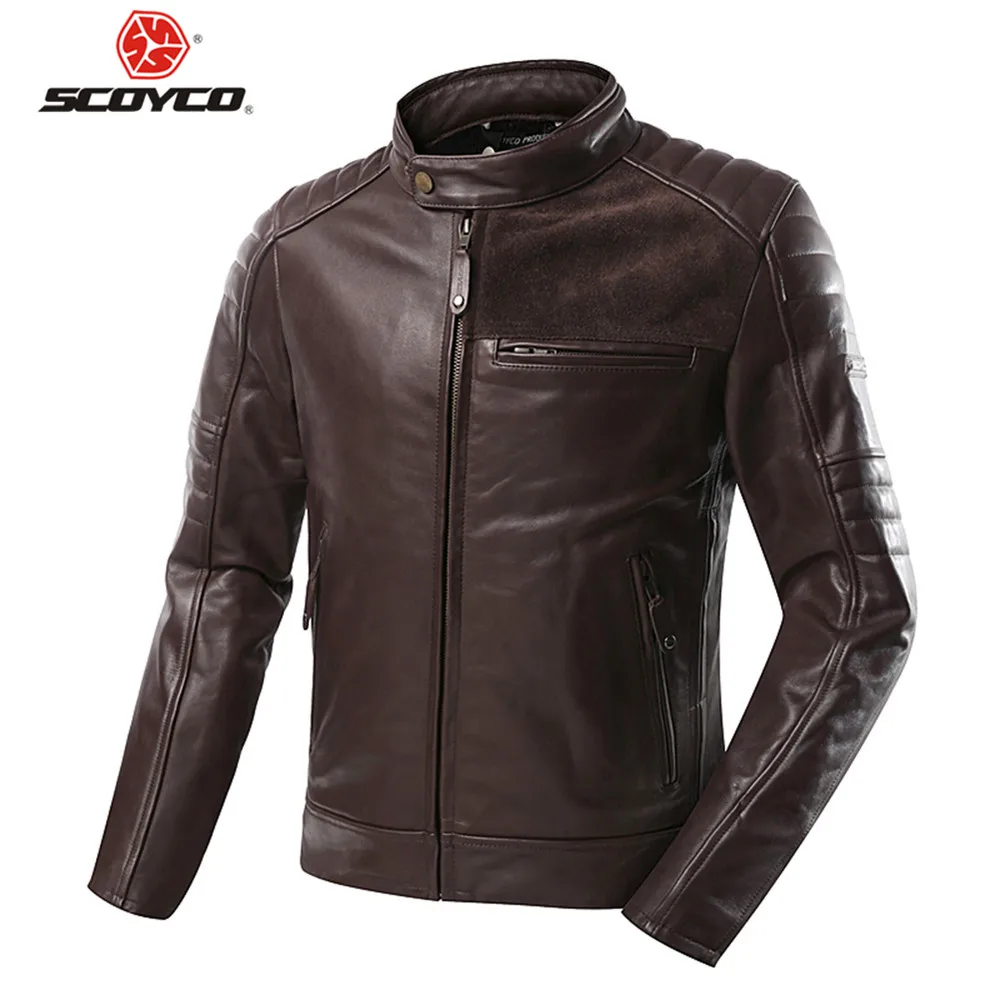 Куртка Scoyco из воловьей кожи мотоциклетная куртка для верховой езды винтажная