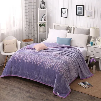 

Velvet Plush Fleece Throw Blanket Printed Fashion Bed Cover Air Conditioning Blanket Easy Care Thicken Coral Fleece Blanket