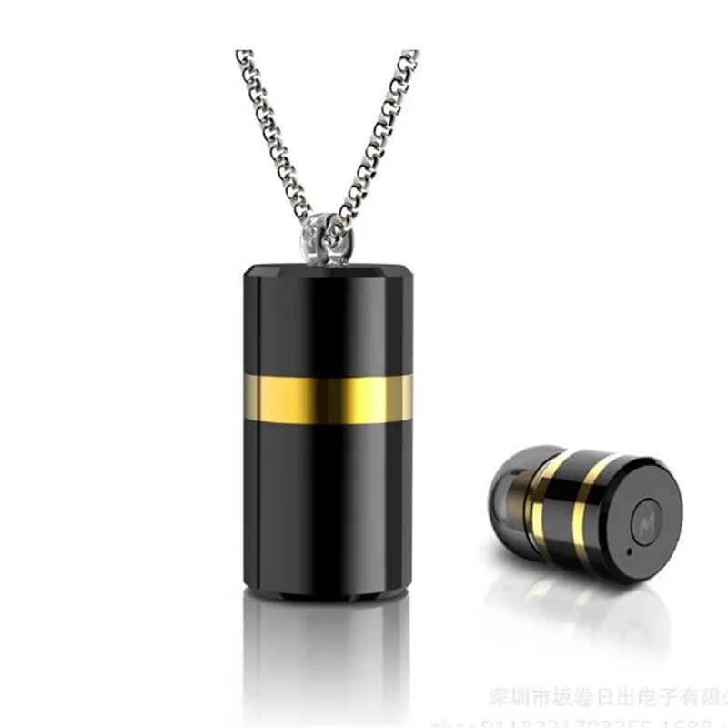 

M2 Pendant Necklace Wireless Bluetooth V4.1 Mini Earbuds Metal Invisible Earphone Bluetooth Headset For iPad iPhone IOS Android