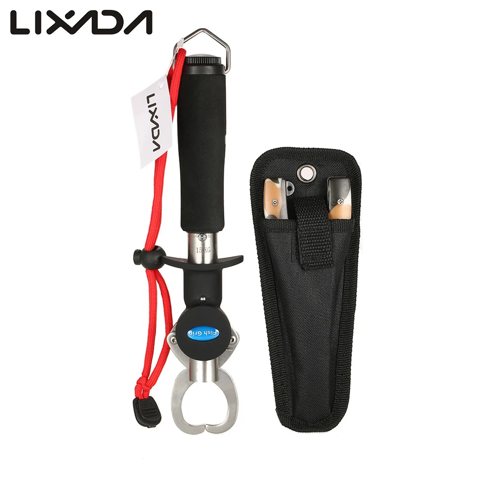 

Lixada Portable Fish Lip Grabber Gripper Grip Stainless Steel Fishing Gear Fish holder with Weight Scale Ruler Pesca Tackle