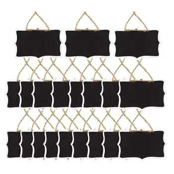 

Mini Chalkboards Signs Hanging Blackboard Rectangle Message Board Double Sided for Weddings, Kids Crafts, Garden Favors Storag