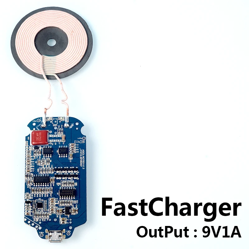 

Wireless Charger PCBA Fast Charge For iPhone8/X input 9V1.67A QC3.0 Output 5v1a 9v1a DIY School Teach Micro USB for Sumsung