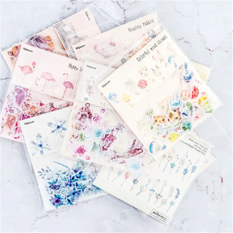

1 Pack Korean Stationery Flower Sticker Washi Paper Book Diary Photo Album Scrapbook Decoration DIY Gift Card Seal Label 8.5*9cm