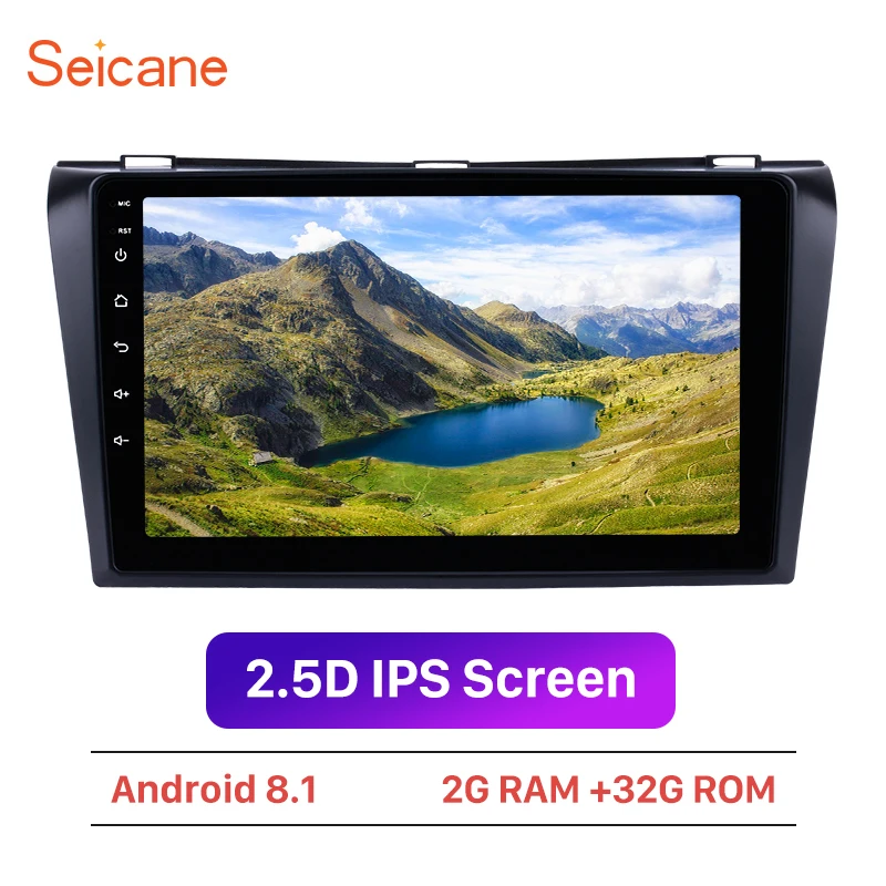 Seicane Android 8,1 2Din автомобильный DVD мультимедийный плеер для 2004 2005 2006 2007 2008 2009 Mazda 3 четырехъядерный 9 дюймов 1024*600 gps Wifi