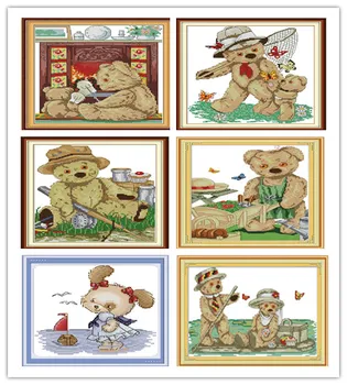 

Cross Stitch Kits Cross Stitch Patterns Water Soluble Canvas Cross Stitch Cats DIY Needlework Animal Gift For Home Decoration