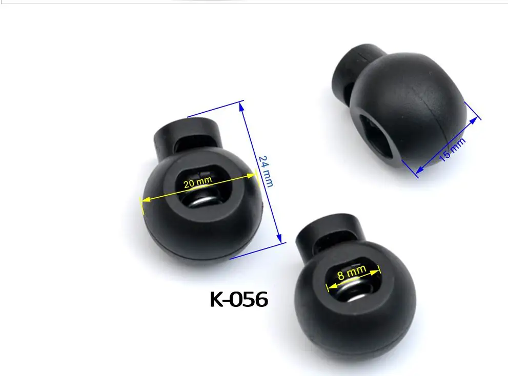 K 003 056 80 шт./лот черный пластиковый круглый шаровой шнур блокировка конца