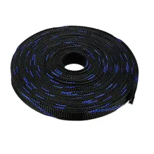 Горячая ПЭТ плетеные трубки 32,8 футов 10 м расширяемая кабельная обертка 14 мм диаметр провода оболочка синий, черный