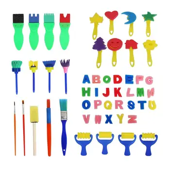 

PPYY NEW -51Pcs Children's Paint Set Sponge Brushes School Supplies for Small Children Sponge Seal