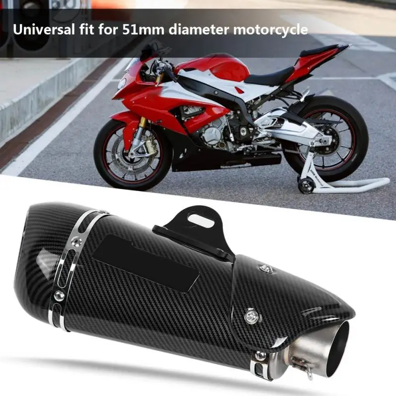 

Motorcycle Exhaust Muffler Motorcycle Carbon Fiber Style 51mm Slip on Exhaust Muffler Rear Pipe Tailpipe Motorcycle Exhaust Pipe