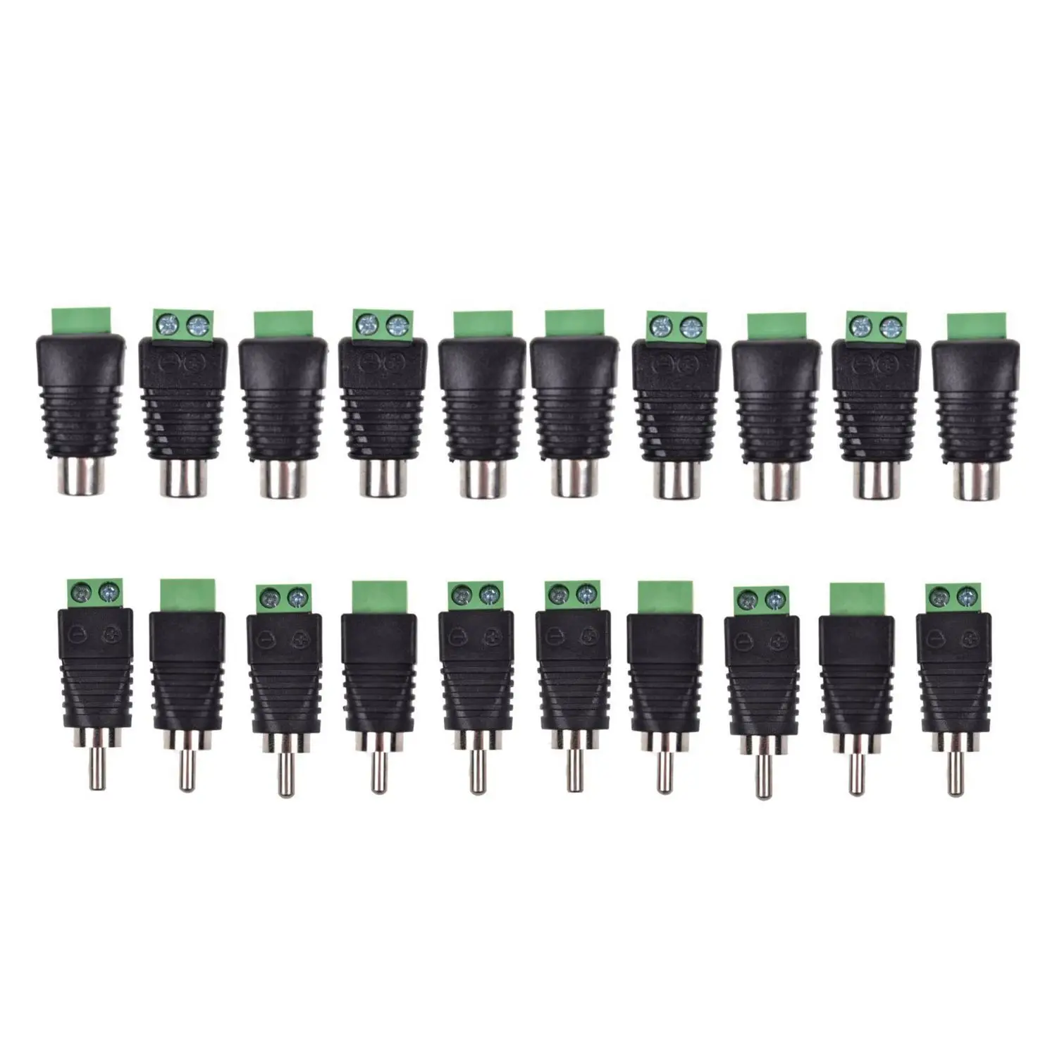 

CATS 20-Pack Phono RCA Male and Female Plug to AV Screw Terminal Audio/Video Connector Adapter (10 Male & 10 Female)