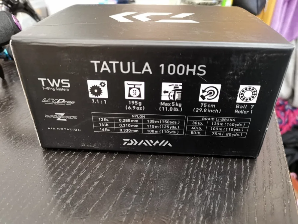 Оригинальная Рыболовная катушка Daiwa Tatula 100h 100HS 100XS 7BB + 1RB 5кг низкопрофильная для