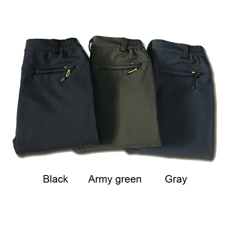 TRVLWEGO hombres senderismo pantalones de cáscara suave cálido al aire libre pantalones de gran tamaño 5XL forro polar de invierno Trekking Camping pantalón
