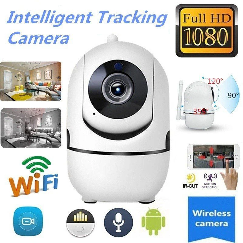 

Wireless Smart IP Camera WiFi HD 1080P Camera IR-cut Automatic Tracking PTZ Camera Two Way Audio Camera Support 64G TF Card