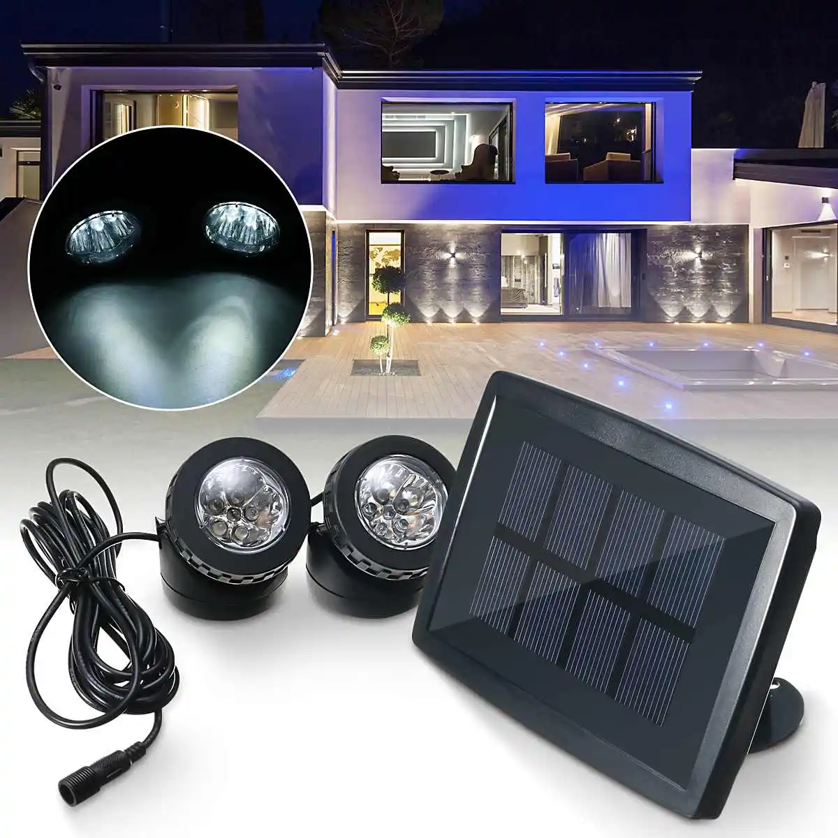 

12 LED Double Head Sloar Power Garden Light Motion Sensor Street Lamp Rechargeable Outdoor Lawn Decorative Spotlights