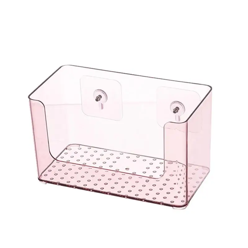 Simple and Transparent Wall mounted Storage Box Self Adhensive Wall