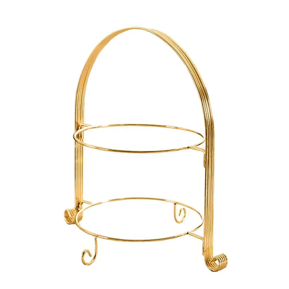 Fruit Plate European Two-Layer Snack Rack Cake Display Rack Pastry Dish Serving Tray Fruit Candy Shelf Room Party Decoration