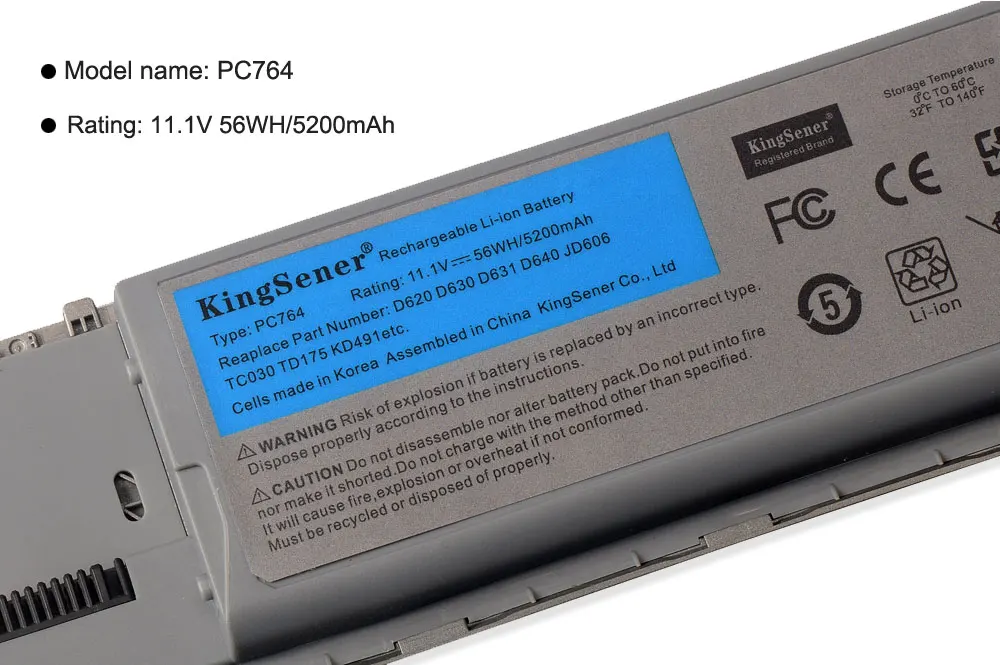 KingSener Корея сотовый Батарея для Dell Latitude D620 D630 D631 JD775 JY366 KD489 KD491 KD492 KD494 KD495 NT379 PC764 PC765