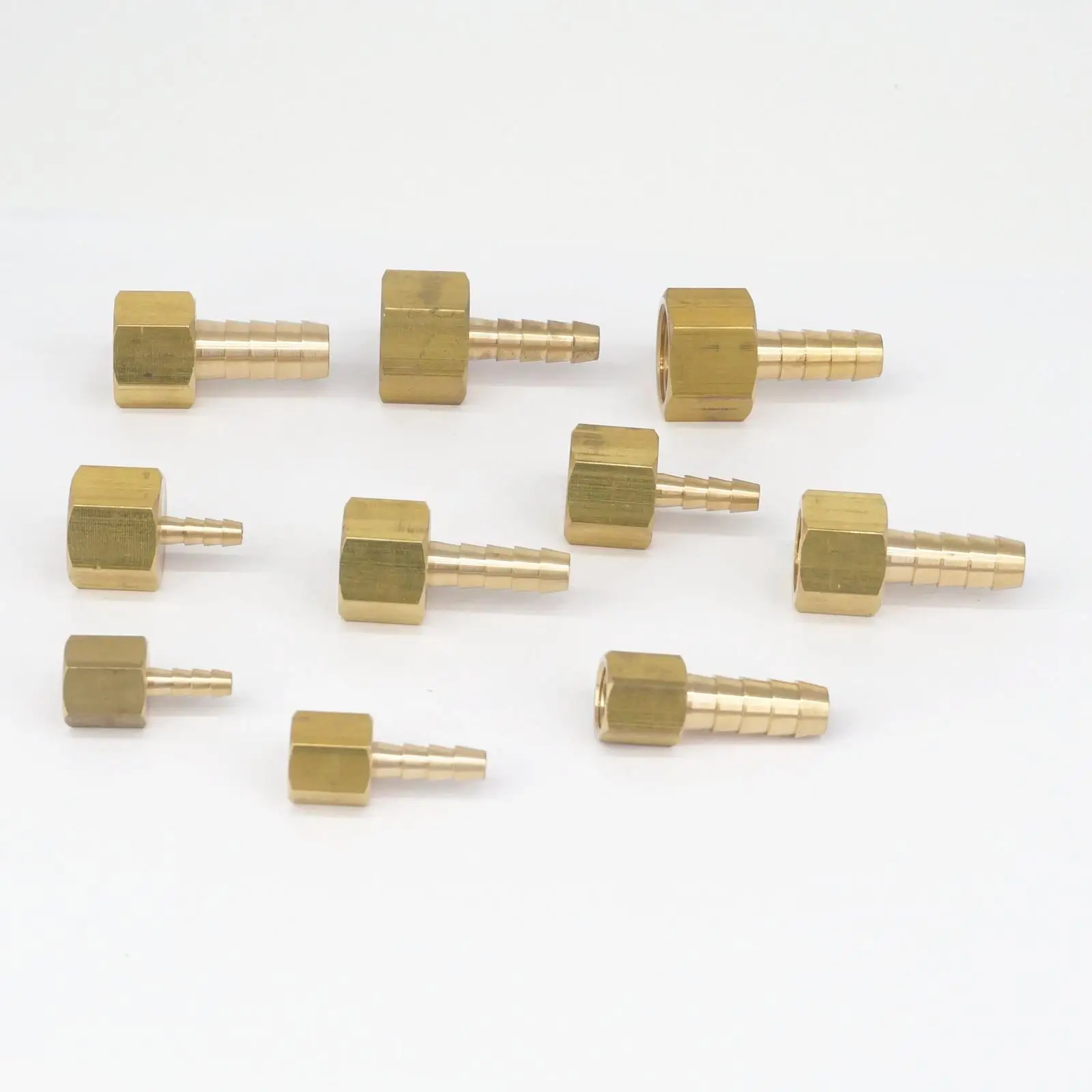 1/8" 1/4" 3/8" NPT Female x 1/8" 3/16" 1/4" 5/16" 3/8" Hose Barb Tail Brass Fuel Fittings Connectors Adapters 229 PSI pipe fitting hose pipe fitting