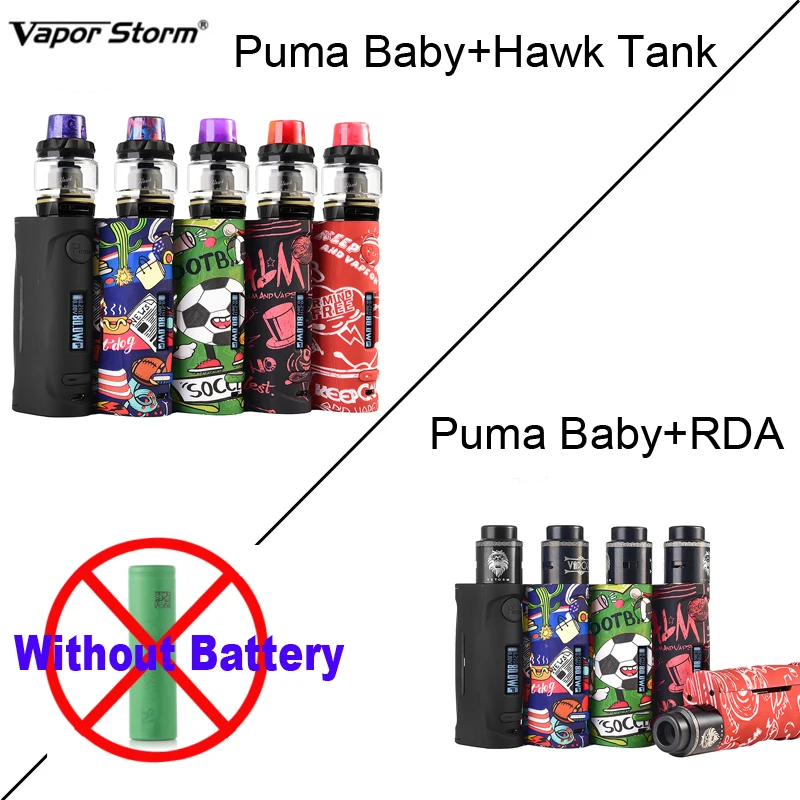 Vapor Storm Puma детский мод 80 Вт TC с переменной мощностью Hawk Tank 6 мл/Lion RDA светодиодный
