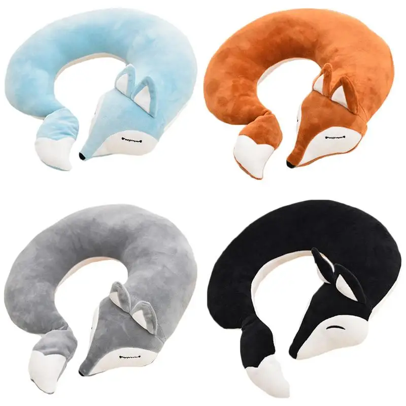 

Cartoon U-Shaped Pillow Siesta Cute Fox Shape For Outdoor Office Airplane Neck Pillow Travel Accessories Sleep Home Textile