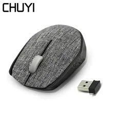 CHUYI льняная ткань 2,4 г беспроводная мышь Оптический компьютер USB Mause 1000 dpi Эргономичный Специальный мини-Мыши для ПК ноутбука Настольный