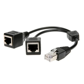 

Cat6 LAN Ethernet Extension Cord 1 Male To 2 Female RJ45 Splitter Network Cable Adapter Set Kit