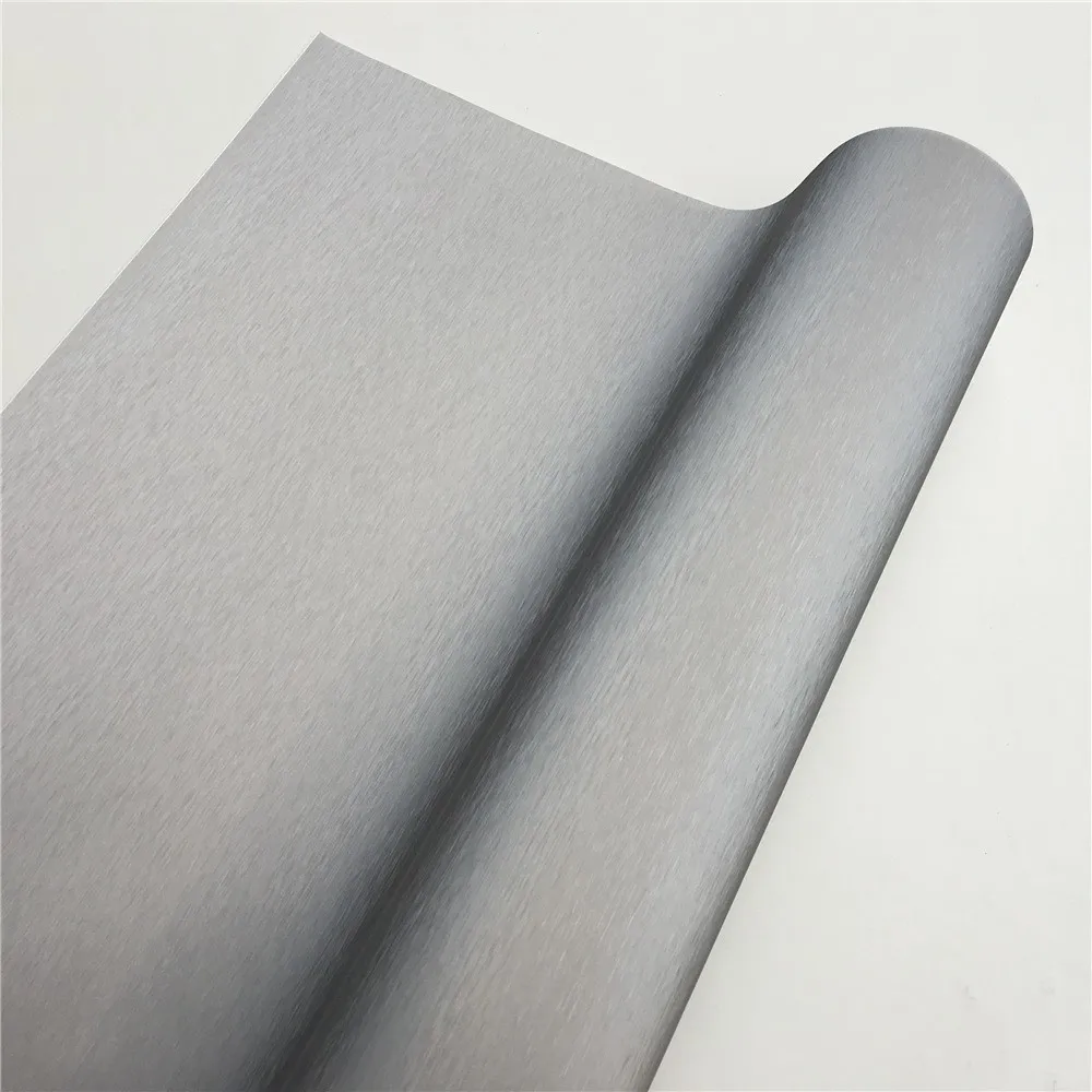  Silver Brushed Aluminum Vinyl Wrap Film Foil Car Wrapping Bubble Free Bike Console Computer Laptop 